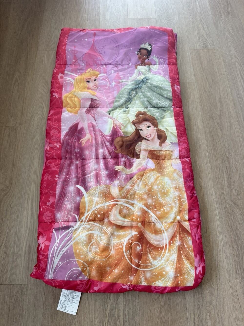 Disney Princess Multicolor Indoor/Outdoor Sleeping Bag 27”X 55”.
